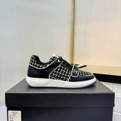 CHANEL 26S SNEAKERS IN BLACK MIX WHITE TWEED AND CALFSKIN