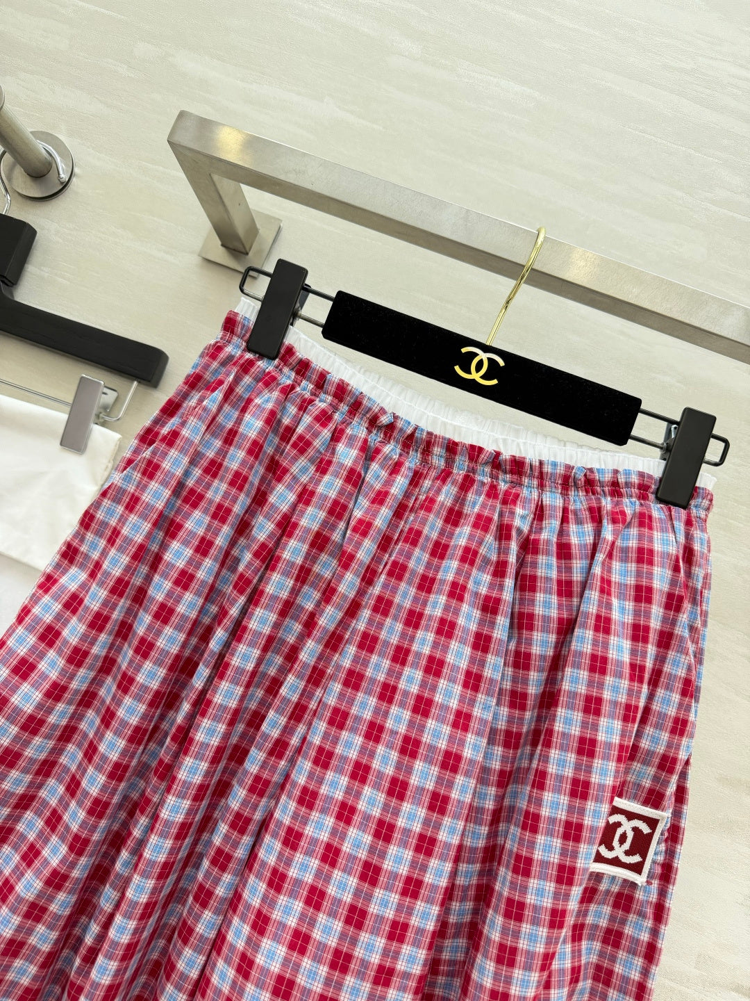 CHANEL 26S PLAID WIDE-LEG PANTS 1445