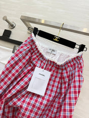 CHANEL 26S PLAID WIDE-LEG PANTS 1445