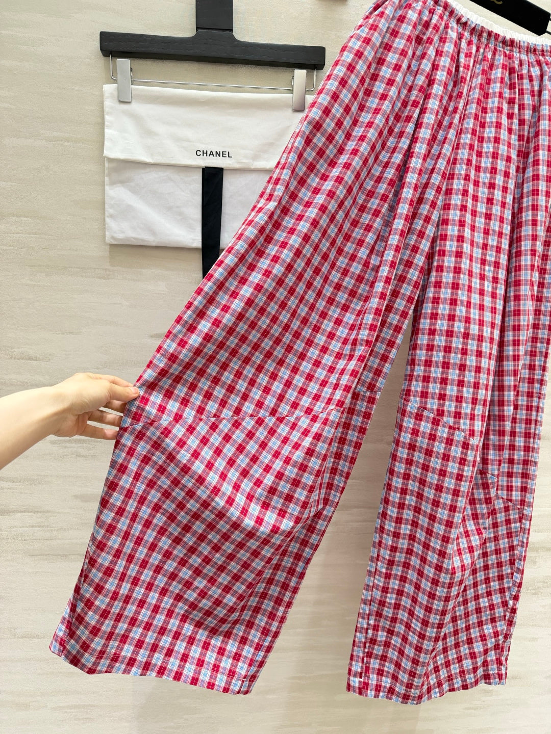 CHANEL 26S PLAID WIDE-LEG PANTS 1445