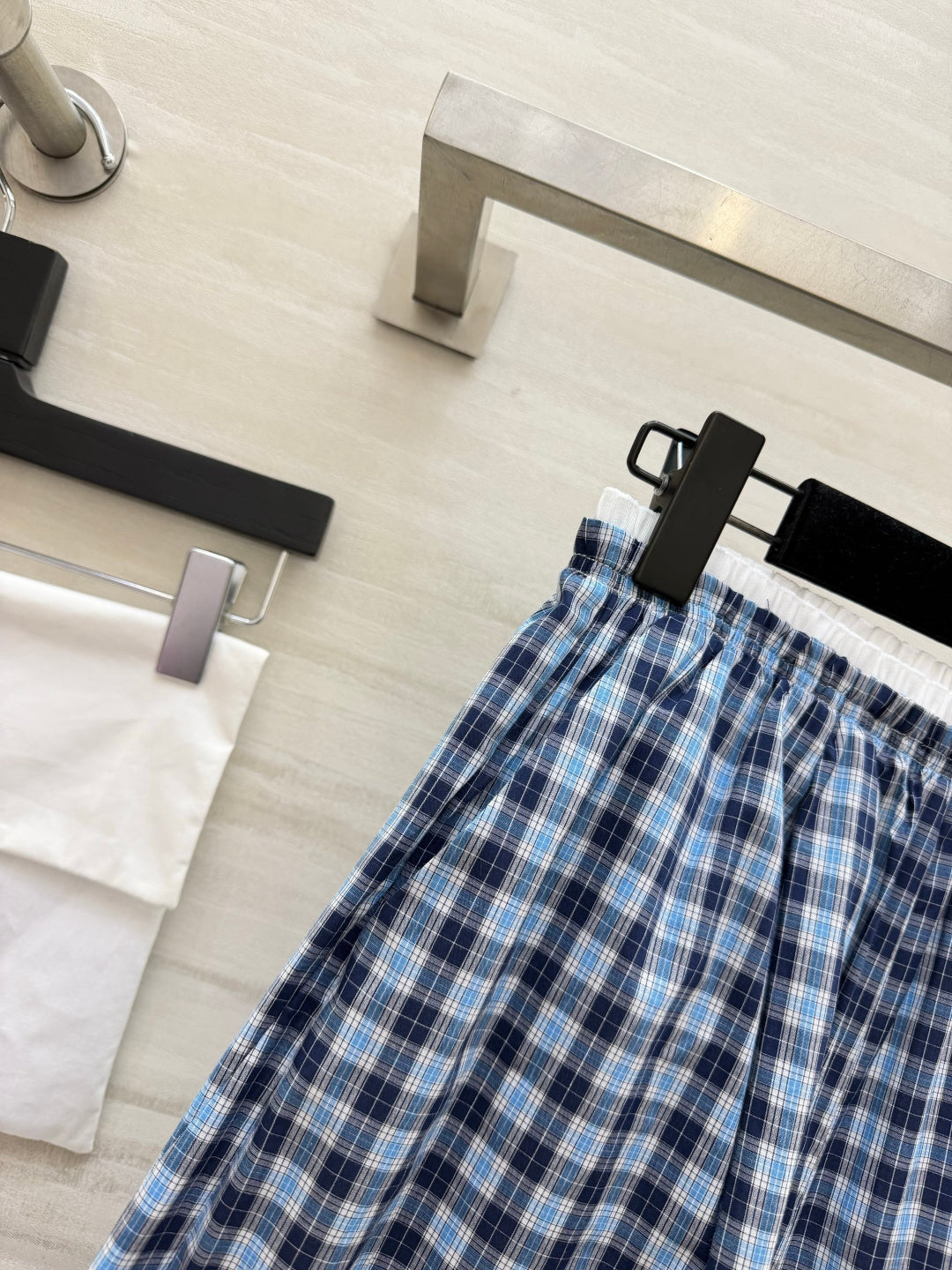 CHANEL 26S PLAID WIDE-LEG PANTS 1444