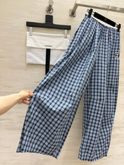 CHANEL 26S PLAID WIDE-LEG PANTS 1444