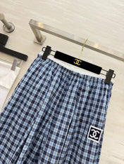 CHANEL 26S PLAID WIDE-LEG PANTS 1444