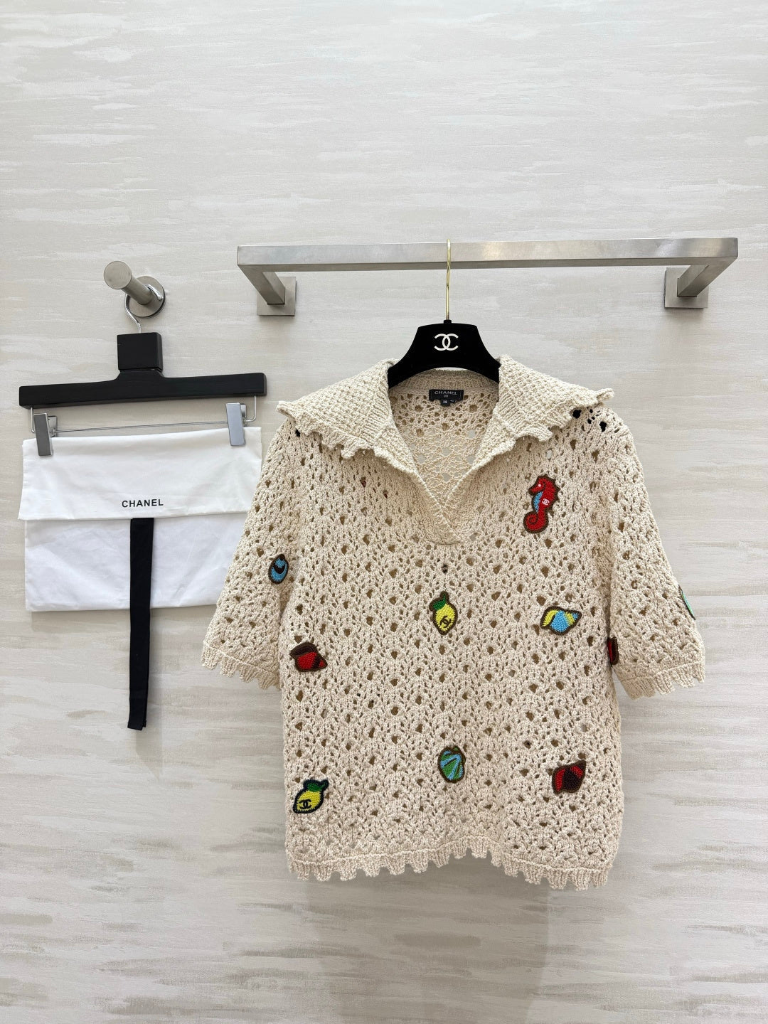 CHANEL 26S KNIT COLLARED TOP 1424