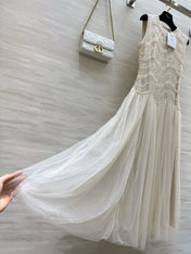 DIOR 26S SLEEVELESS LACE MAXI DRESS 1400