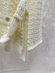 CHANEL 25S OPEN-KNIT WAIST-TIE SWEATER 528
