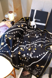 CHANEL 26S SCARF 90 IN SILK 311797