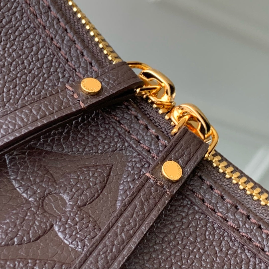 LOOP HOBO 38 IN DARK BROWN MONOGRAM EMPREINTE CALFSKIN EMBOSSED LOGO