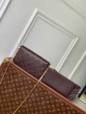 FÉLICIE POCHETTE 21 IN DARK BROWN MONOGRAM EMBOSSED LOGO CALFSKIN