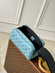 DOPP KIT 28 IN SKY BLUE MONOGRAM SHADOW CALFSKIN EMBOSSED LOGO