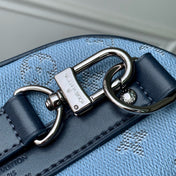 KEEPALL BANDOULIÈRE 25 INSKY BLUE MONOGRAM HERITAGE CANVAS DARK BLUE CALFSKIN