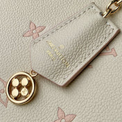 ONTHEGO 25 IN CREAM MONOGRAM EMPREINTE CALFSKIN EMBOSSED LOGO