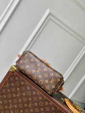 MONTSOURIS BACKPACK MINI 27 IN BROWN MONOGRAM COATED CANVAS AND CALFSKIN