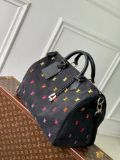 SPEEDY BANDOULIÈRE IB BLACK BLASON DENIM GRADIENT ORANGE LOGO