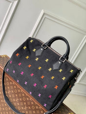 SPEEDY BANDOULIÈRE IB BLACK BLASON DENIM GRADIENT ORANGE LOGO