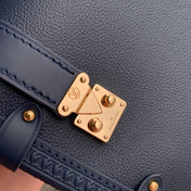 SIDE TRUNK 23.5 IN NAVY BLUE CALFSKIN SLOCK GOLD