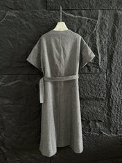 BALLOON DRESS WITH BELT IN RAYON 265972