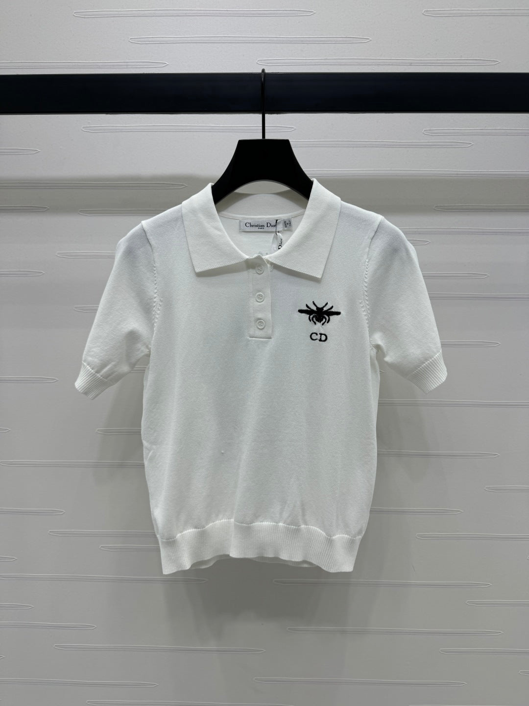 DIOR EMBROIDERED LOGO KNIT POLO SHIRT