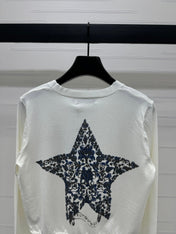 DIOR LONG-SLEEVE KNIT SWEATER WITH EMBROIDERED LOGO