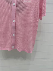 MIU 25S SHORT SLEEVE ROUND NECK CARDIGAN 264270
