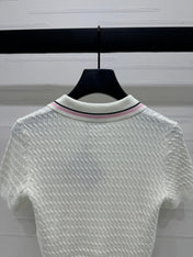MIUMIU KNITTED POLO SHIRT WHITE 274837