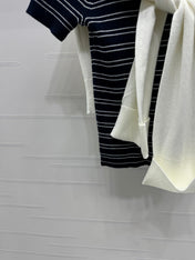 MIU 25S SHORT SLEEVE STRIPED KNITTED CAPE 264138