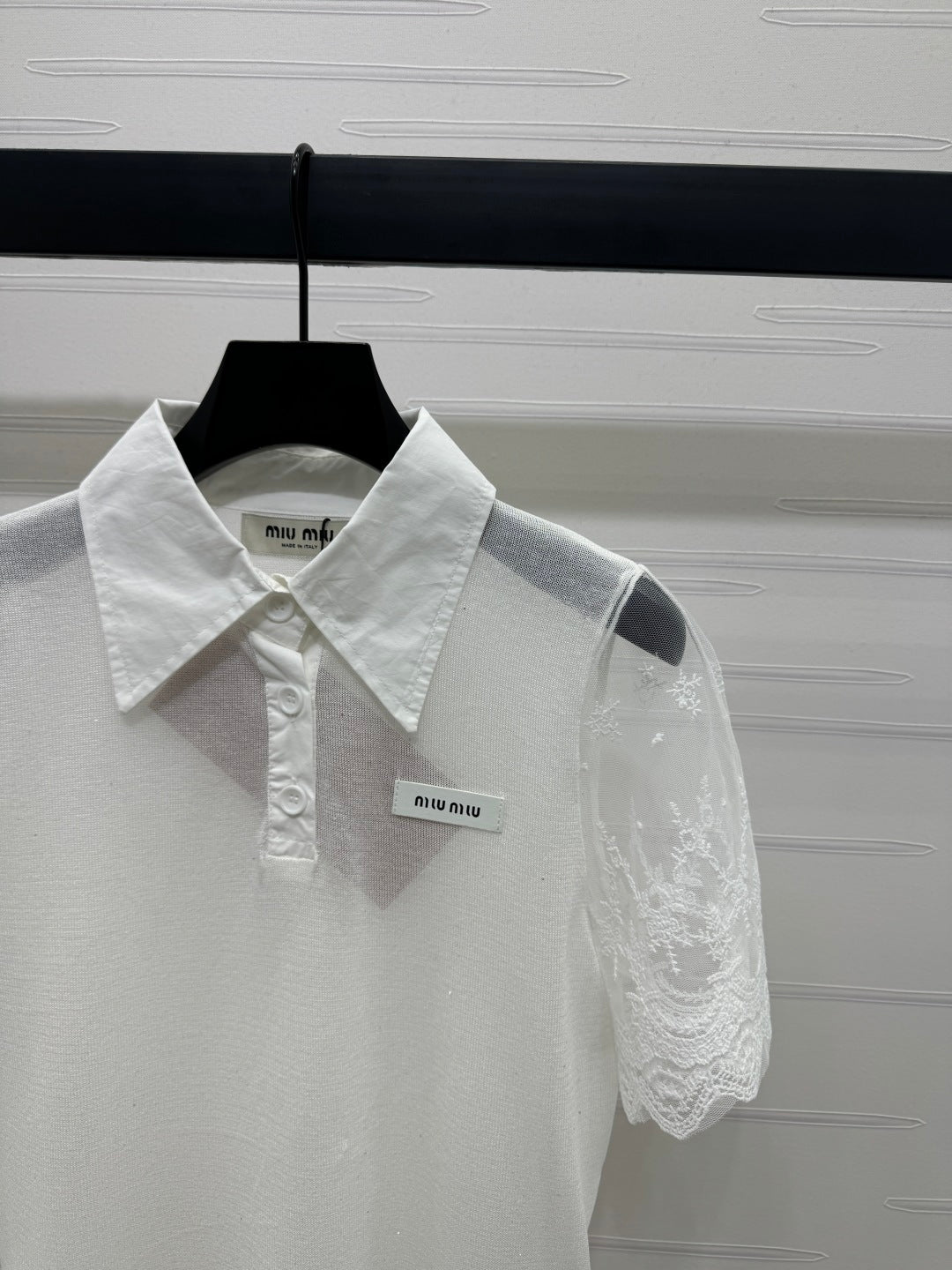 MIU 25SSEE THROUGH COLLAR SHIRT 264111