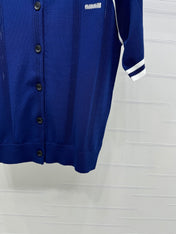 MIU 25S ROUND NECK STRIPED KNIT RAGLAN SHORT SLEEVES 264109