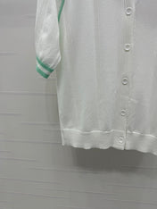 MIU 25S ROUND NECK STRIPED KNIT RAGLAN SHORT SLEEVES 264108