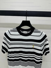YSL 25S WHITE COLLAR SHORT SLEEVE T-SHIRT 264093