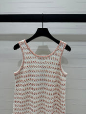 CHANEL 25S ROUND NECK KNIT DRESS WITH PEARL TAG 264026