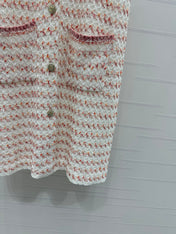 CHANEL 25S ROUND NECK KNIT DRESS WITH PEARL TAG 264026