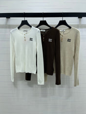 MIUMIU KNITTED LONG SLEEVE TOP STYLE 482