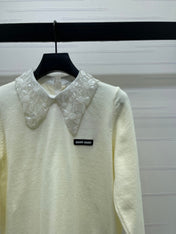 MIUMIU LACE-COLLAR SWEATER STYLE 815