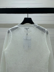 CHANEL 26S FLORAL OPENWORK KNIT CARDIGAN 1348