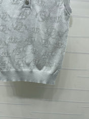 CHANEL 26S SLEEVELESS KNIT POLO TOP 1337
