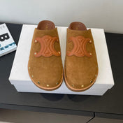 CELINE 26S MULE IN BROWN SUEDE