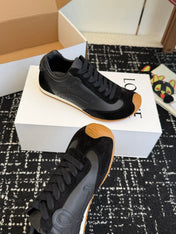 LOEWE 26S FLOW RUNNER SNEAKER IN BLACK SUEDE AND LAMBSKIN