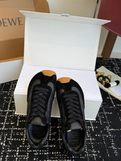 LOEWE 26S FLOW RUNNER SNEAKER IN BLACK SUEDE AND LAMBSKIN