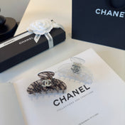 CHANEL 26S HAIR CLIP IN BLACK AND BROWN LACE 503141