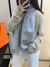 HERMES 25S SCARF 190 IN CASHMERE 986049