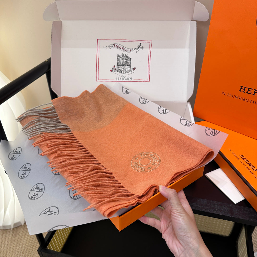 HERMES 25S SCARF 190 IN CASHMERE 986050