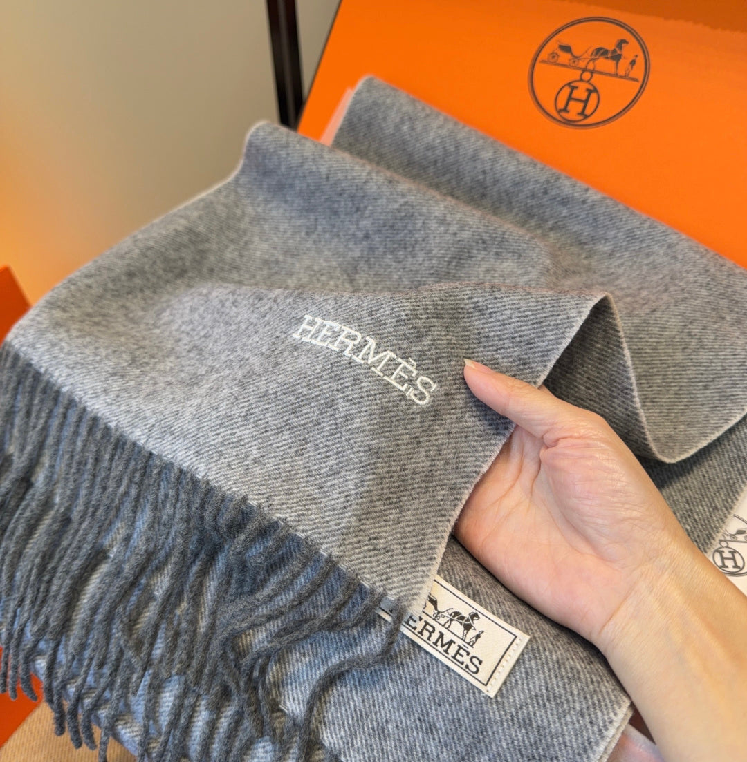 HERMES 25S SCARF 190 IN CASHMERE 987691