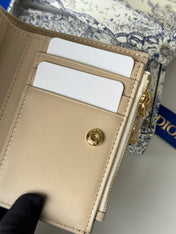 DIOR 25S 30 MONTAIGNE DAHLIA WALLET 11 IN LIGHT BLUE DIOR OBLIQUE JACQUARD
