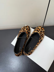 THE ROW 26S BALLET FLATS IN LEOPARD PRINT CALF HAIR CALFSKIN