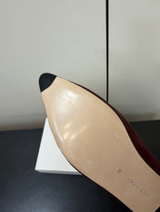 THE ROW 26S POINTED TOE BALLET FLATS IN WINE RED LAMBSKIN