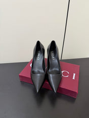 GUCCI 26S POINTED TOE PUMPS 85MM IN BLACK CALFSKIN