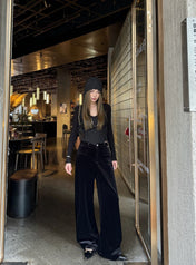 CHANEL 25S STRAIGHT-LEG VELVET PANTS 445