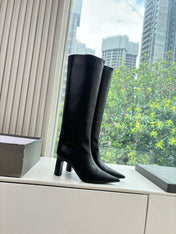 BALENCIAGA 25S HIGH BOOT IN BLACK EMBOSSED COW LEATHER