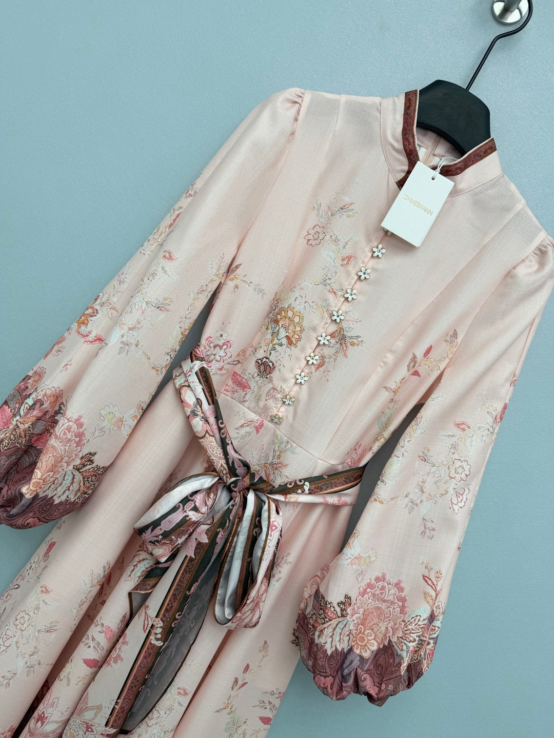 ZIMMERMANN 26S STAND COLLAR LONG-SLEEVE DRESS STYLE 137